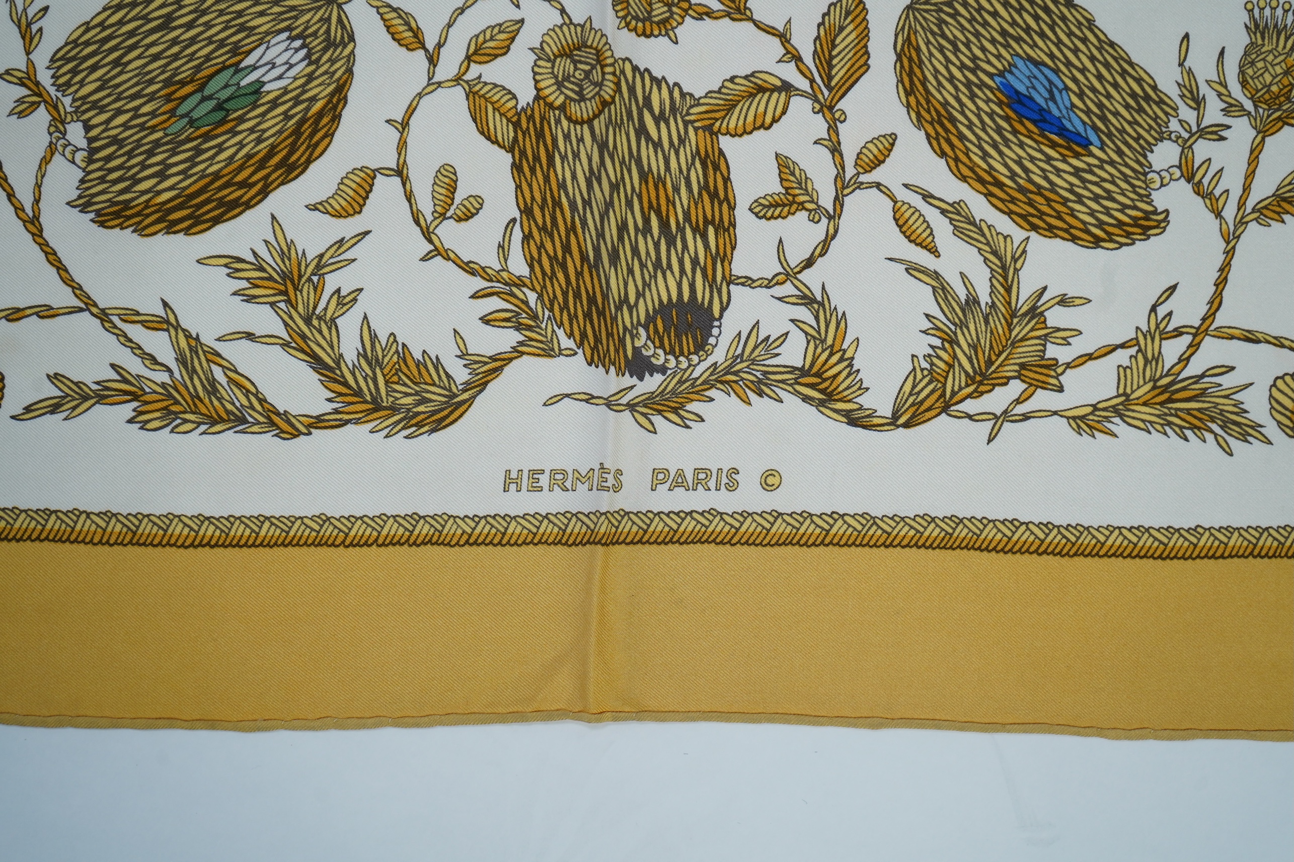 A Hermes silk The Queens Silver Jubilee silk scarf, 86 x 87cm